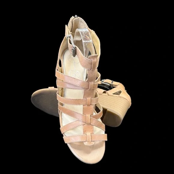 Jessica Simpson Strappy Gladiators Wedge Sandals Brown Size 9.5 - Picture 11 of 14